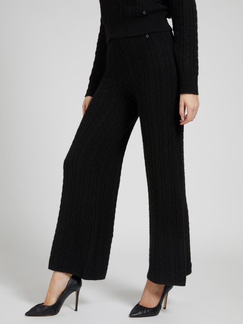 Pantalon Pull Torsadé Noir Guess