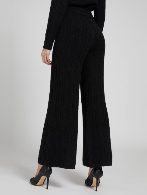 Pantalon Pull Torsadé Noir Guess