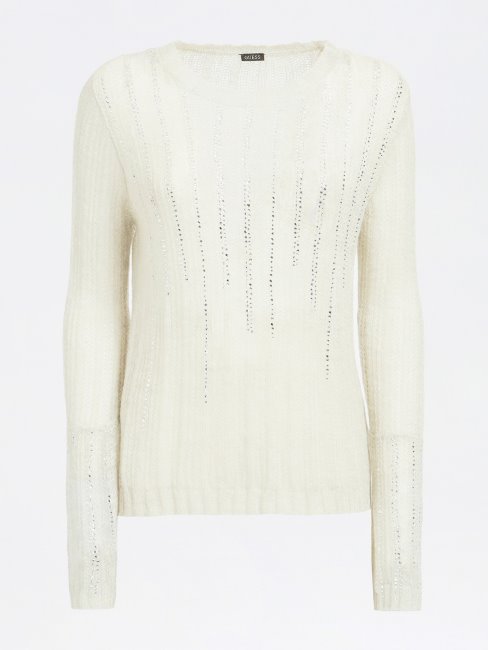 Pull Col Bateau Strass Guess Gris Multi