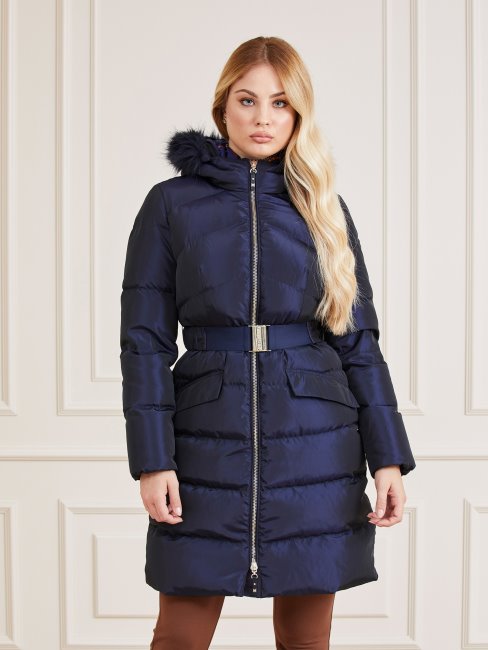 Guess Veste En Satin Bleu Marciano Véritable