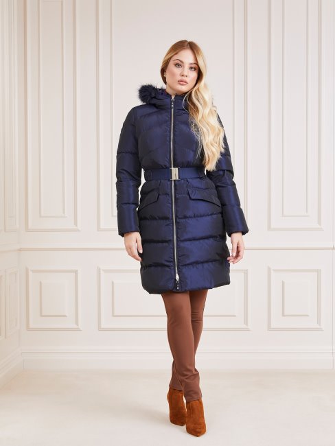 Guess Veste En Satin Bleu Marciano Véritable