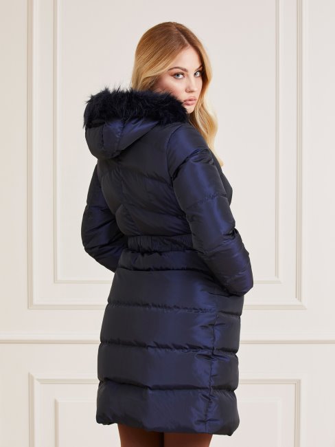 Guess Veste En Satin Bleu Marciano Véritable