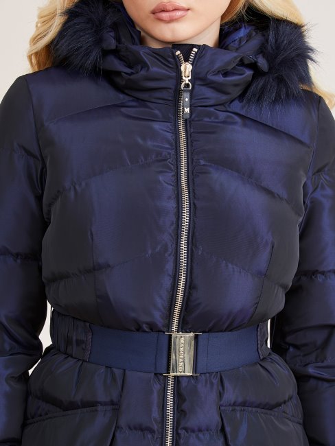 Guess Veste En Satin Bleu Marciano Véritable