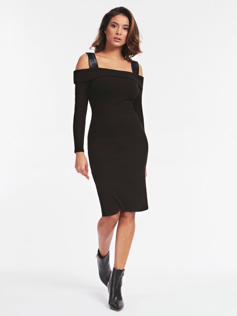 Robe Côtelée Noire Devine