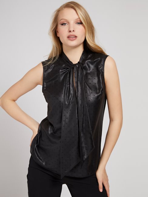 Chemisier à Pois Noir Guess