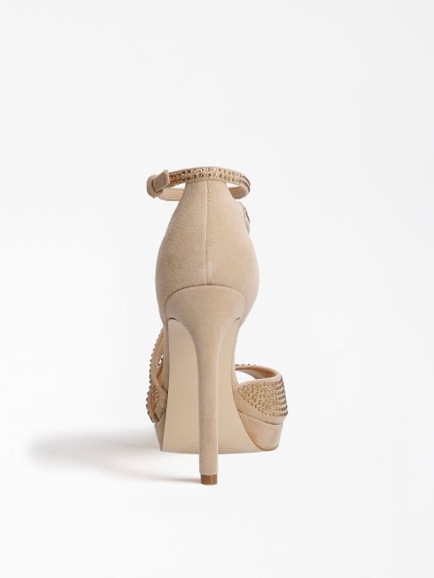 Escarpins Guess Rose Clair Finnée à Bout Ouvert Et Strass