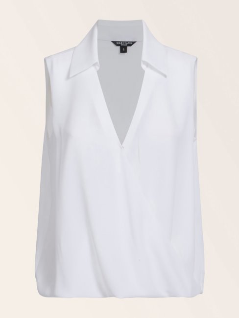 Guess Marciano Haut En Satin Blanc