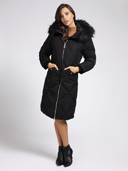 Veste Fausse Fourrure Guess Noir