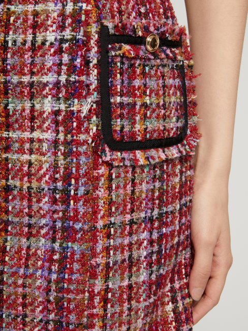 Robe En Tweed Bordeaux Guess