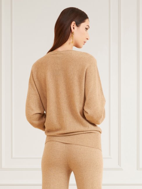 Pull Guess En Cachemire Marciano Beige