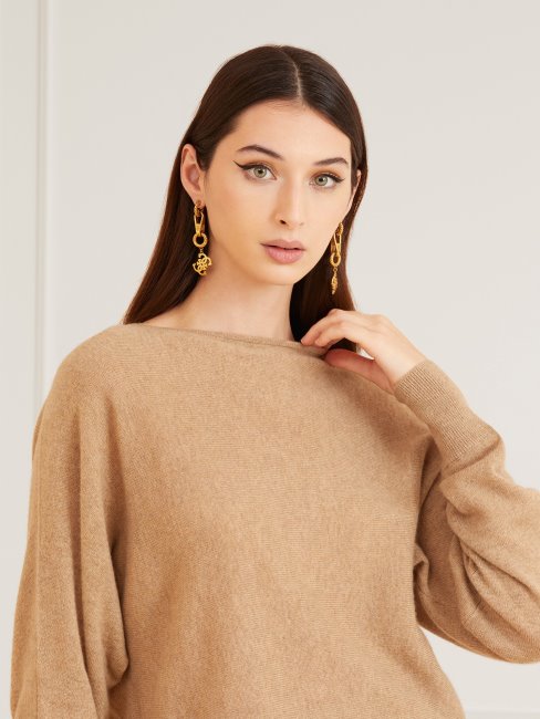 Pull Guess En Cachemire Marciano Beige