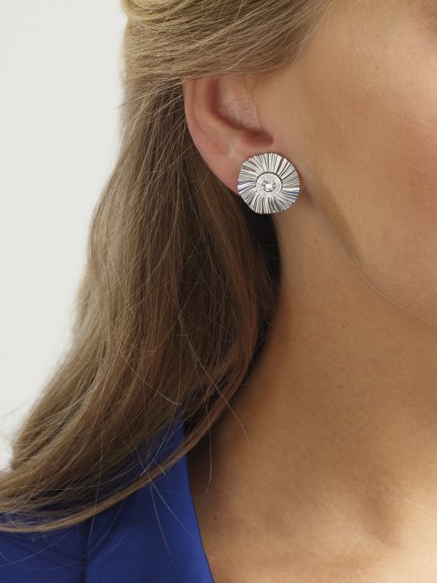 Boucles D'oreilles Plissées Guess Argent