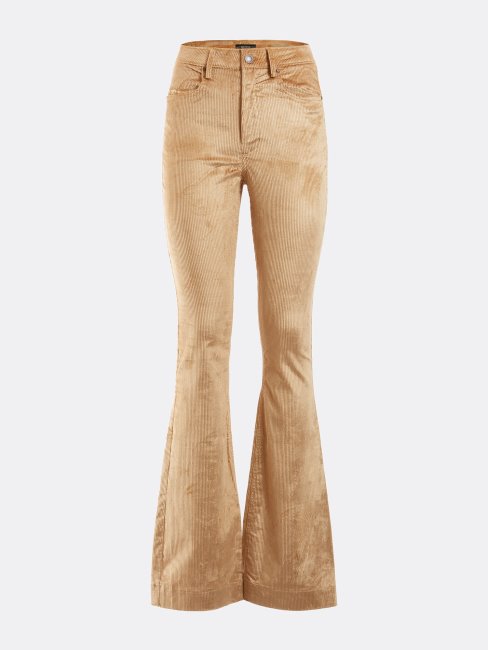 Pantalon Beige En Velours De Coton Mélangé Guess