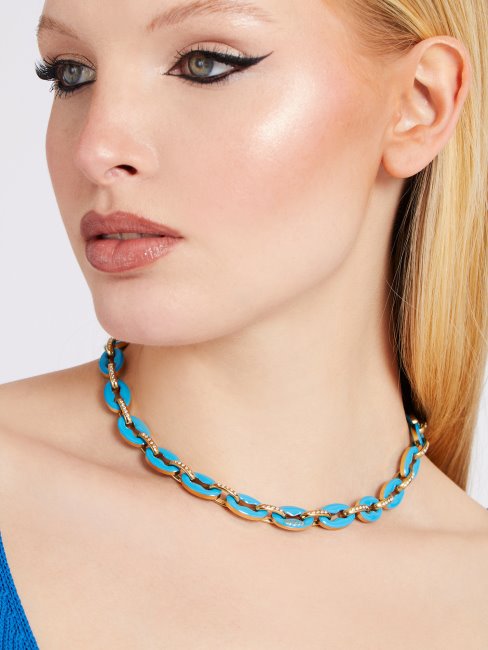 Collier Guess Maillons Pop Bleu Clair