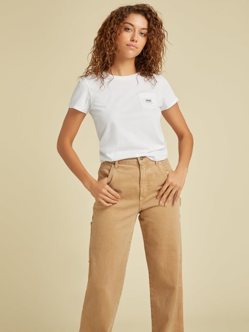 T-shirt Guess Blanc à Logo Sur Le Devant