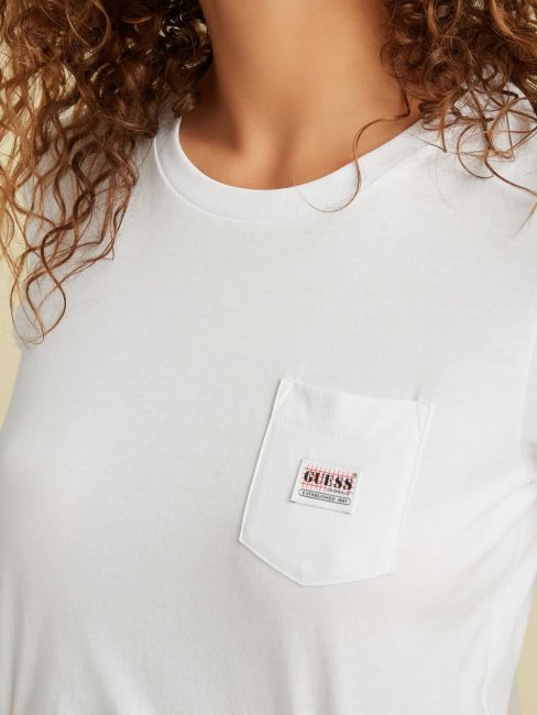 T-shirt Guess Blanc à Logo Sur Le Devant