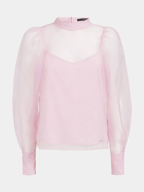 Chemisier Diaphane Détaillé Rose Guess