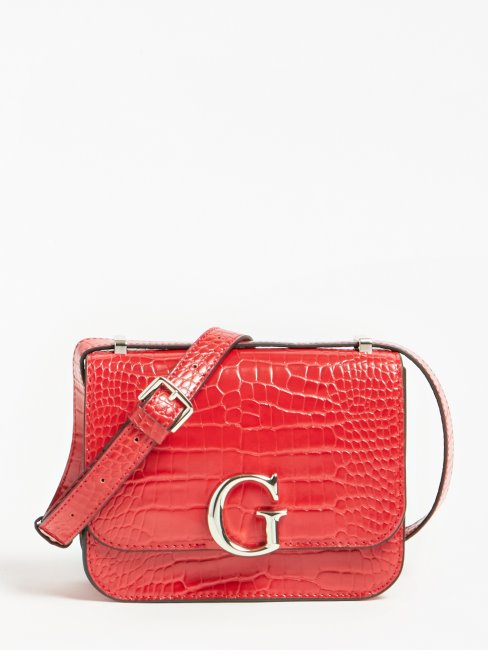 Sac Bandoulière Guess Corily Crocodile Rouge