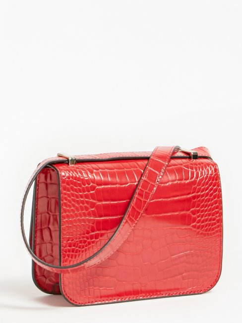 Sac Bandoulière Guess Corily Crocodile Rouge
