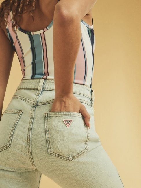 Pantalon Denim Skinny Bouton Bleu Clair Guess