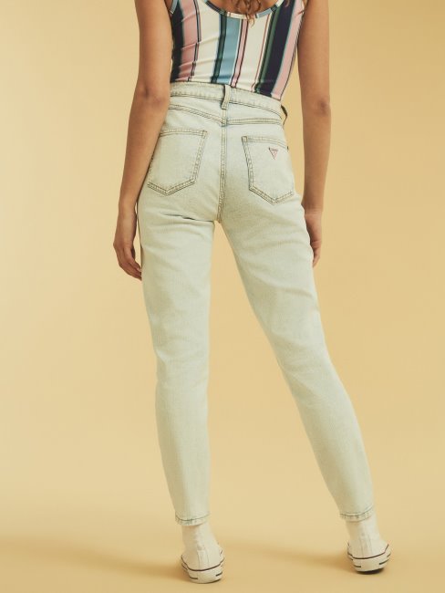 Pantalon Denim Skinny Bouton Bleu Clair Guess