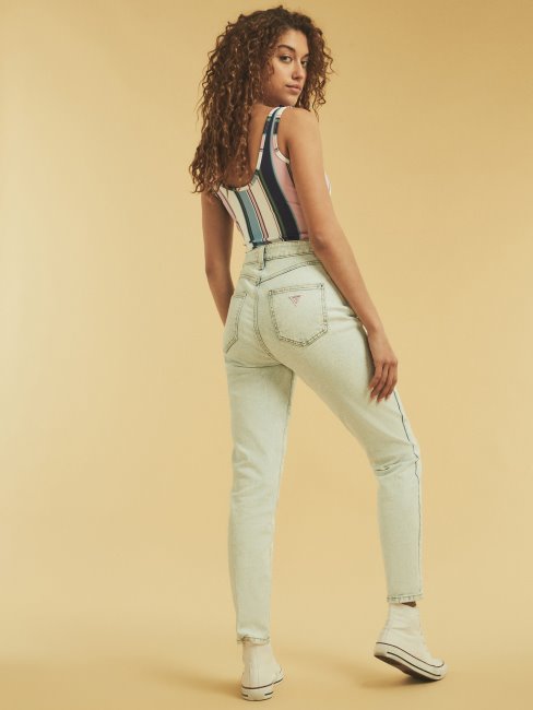 Pantalon Denim Skinny Bouton Bleu Clair Guess