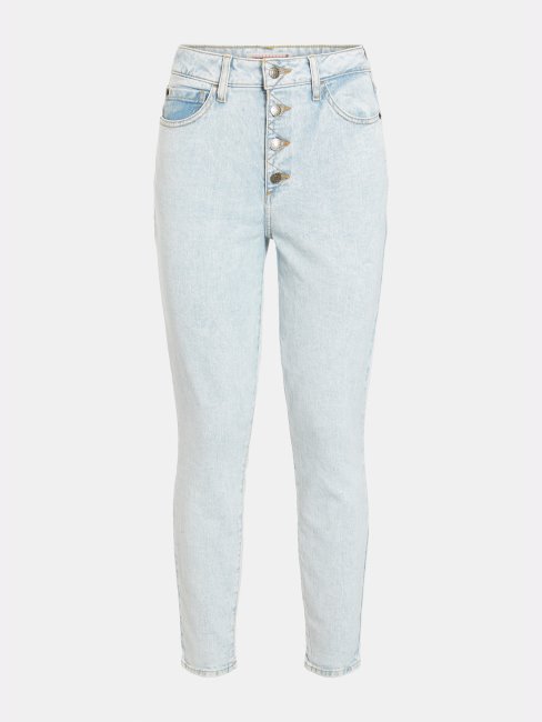 Pantalon Denim Skinny Bouton Bleu Clair Guess