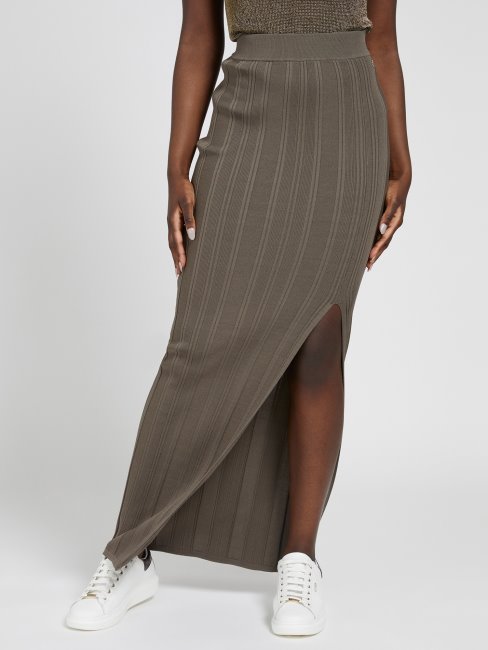 Jupe Longue Fendue Guess Vert