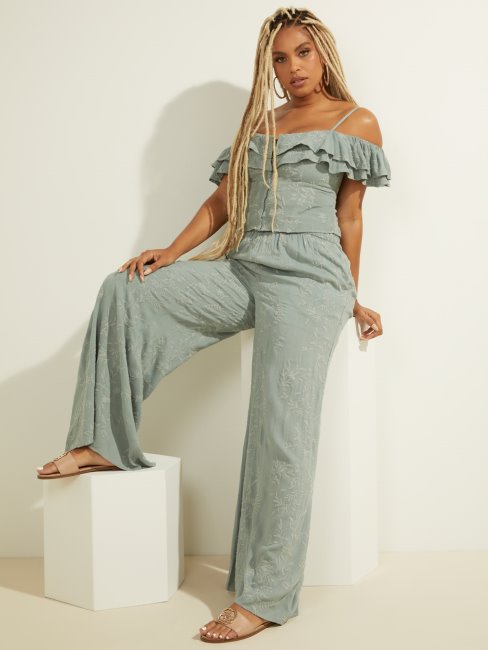 Haut Vert à Volants Brodé Guess