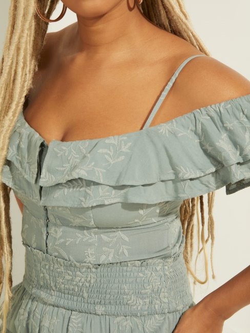 Haut Vert à Volants Brodé Guess