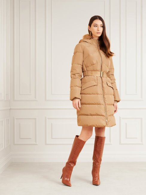 Guess Veste En Satin Duvet Véritable Marciano Beige