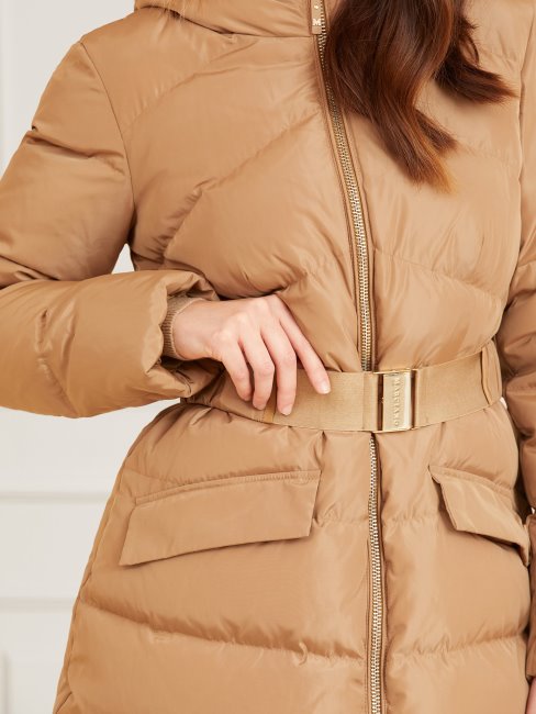 Guess Veste En Satin Duvet Véritable Marciano Beige