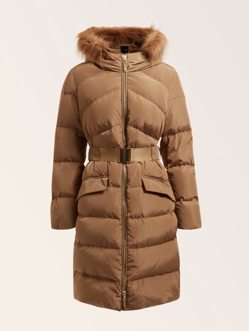 Guess Veste En Satin Duvet Véritable Marciano Beige