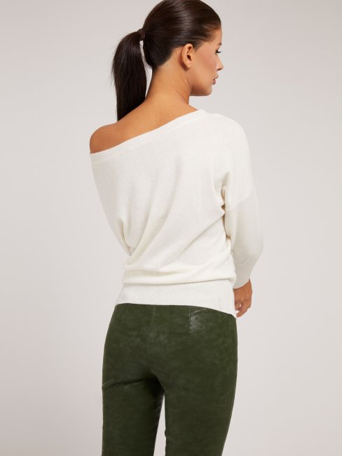 Pull En Cachemire Mélangé Guess Blanc