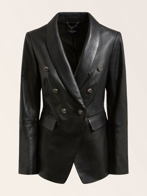 Blazer En Cuir Noir Guess Marciano