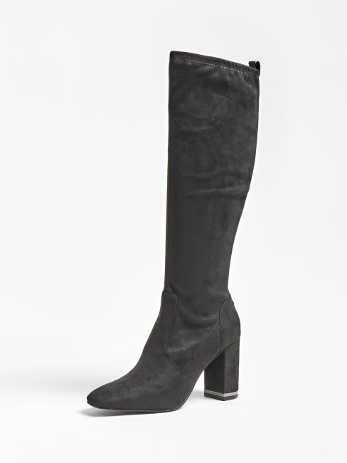 Guess Darlene Botte En Daim Noir