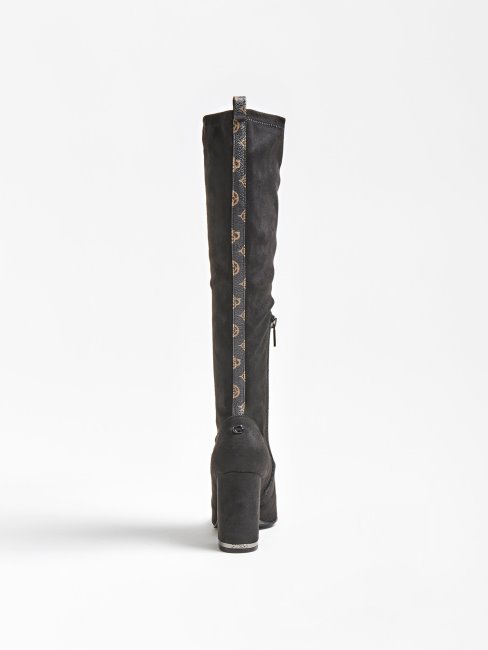 Guess Darlene Botte En Daim Noir