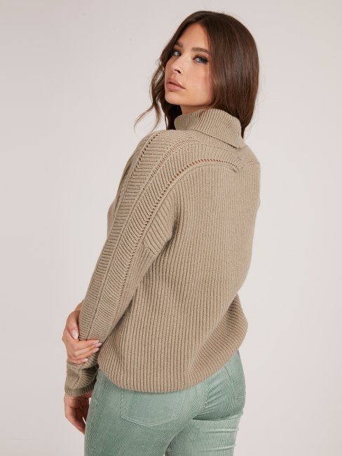 Pull Col Roulé Gris Guess