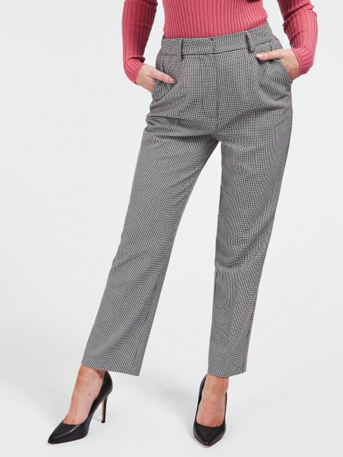 Pantalon Guess Prince De Galles Gris Clair