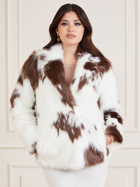 Veste En Fausse Fourrure Marciano Blanc Multi Guess