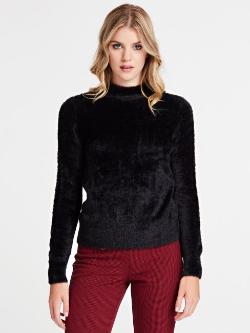 Guess Pull Col Roulé Noir