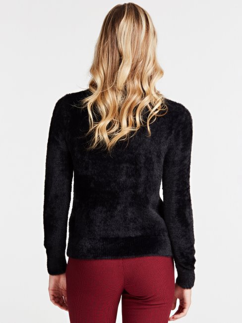 Guess Pull Col Roulé Noir