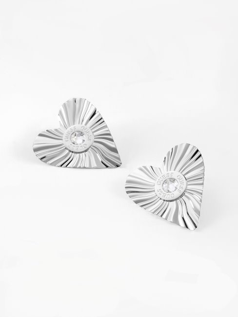 Guess Boucles D'oreilles Plissées En Argent