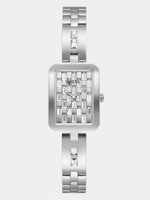 Montre Analogique En Cristal De Mode Argent Guess Nouvelle Tendance