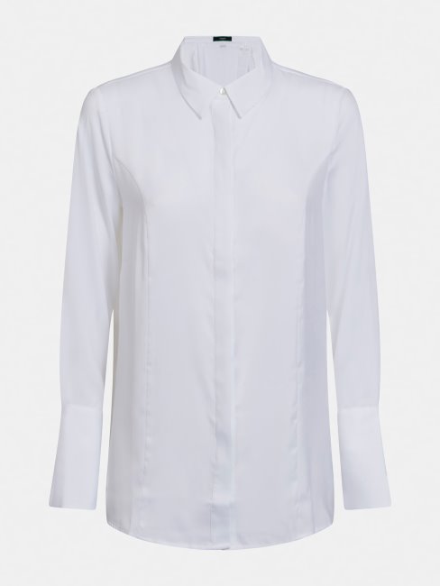 Guess Chemise En Satin Chocker Blanc