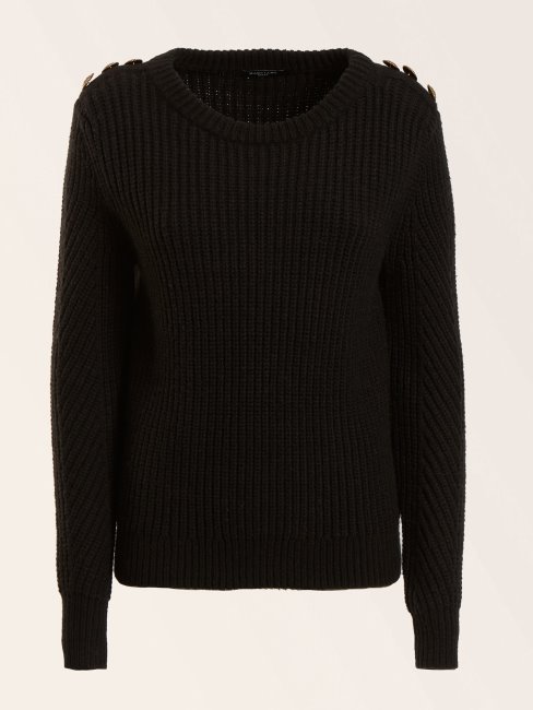 Pull En Laine Mélangée Marciano Noir Guess