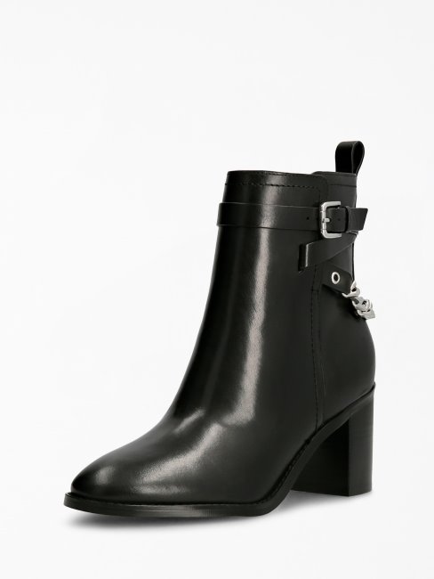 Bottine En Cuir Véritable Kalili Noir Guess