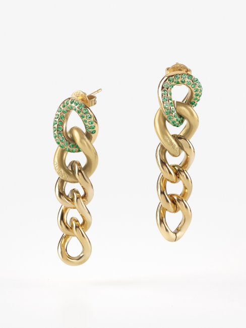 Chaines Rule' Boucles D'oreilles Guess Vert Multi