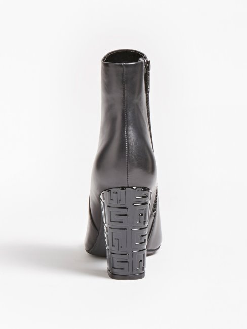 Guess Lariah Bottine En Cuir Véritable Noir