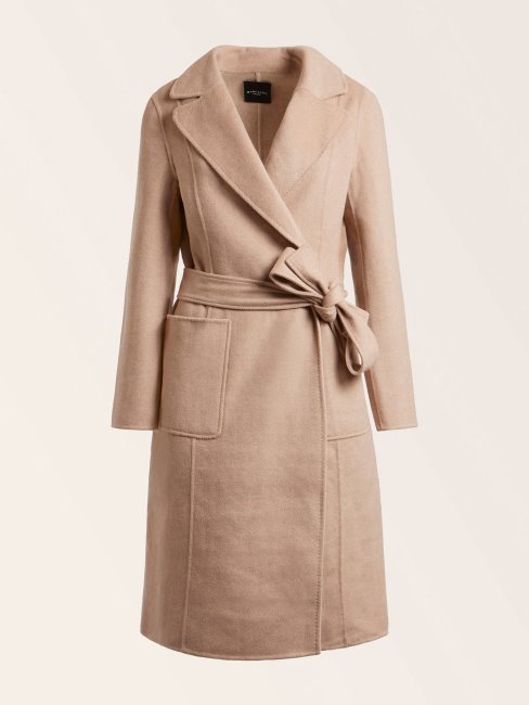 Manteau En Laine Mélangée Marciano Beige Guess